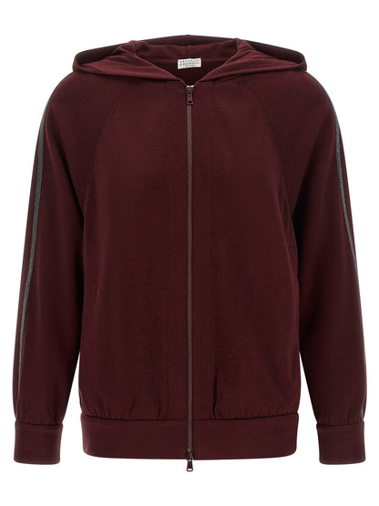 Brunello Cucinelli Sweatshirt aus Baumwolle in Bordeaux