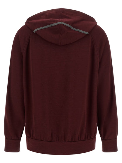 Brunello Cucinelli Sweatshirt aus Baumwolle in Bordeaux