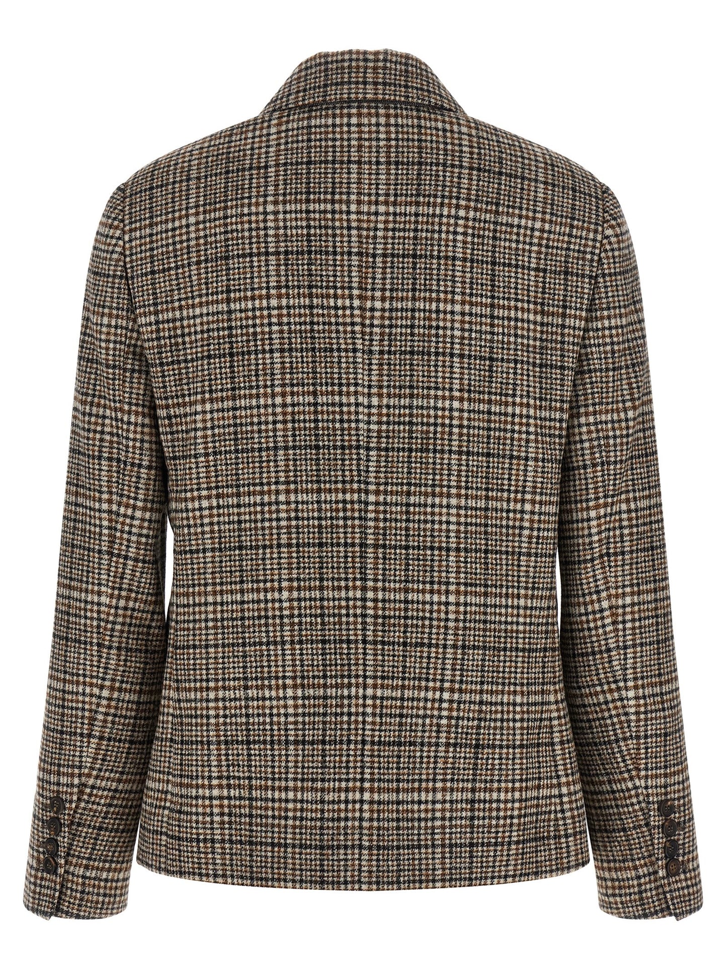 Brunello Cucinelli Beige Alpaka Leder Blazer