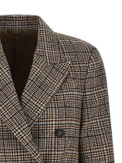 Brunello Cucinelli Beige Alpaka Leder Blazer
