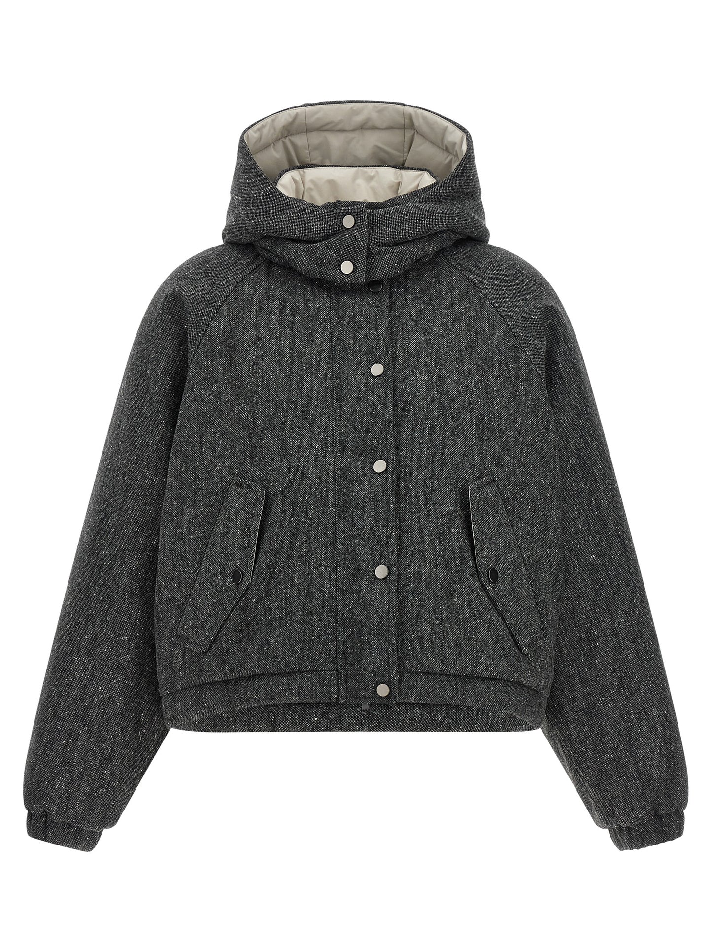 Brunello Cucinelli Graue Jacke aus reiner Schurwolle