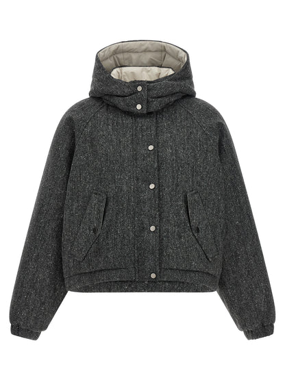 Brunello Cucinelli Graue Jacke aus reiner Schurwolle