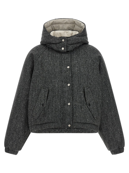 Brunello Cucinelli Graue Jacke aus reiner Schurwolle