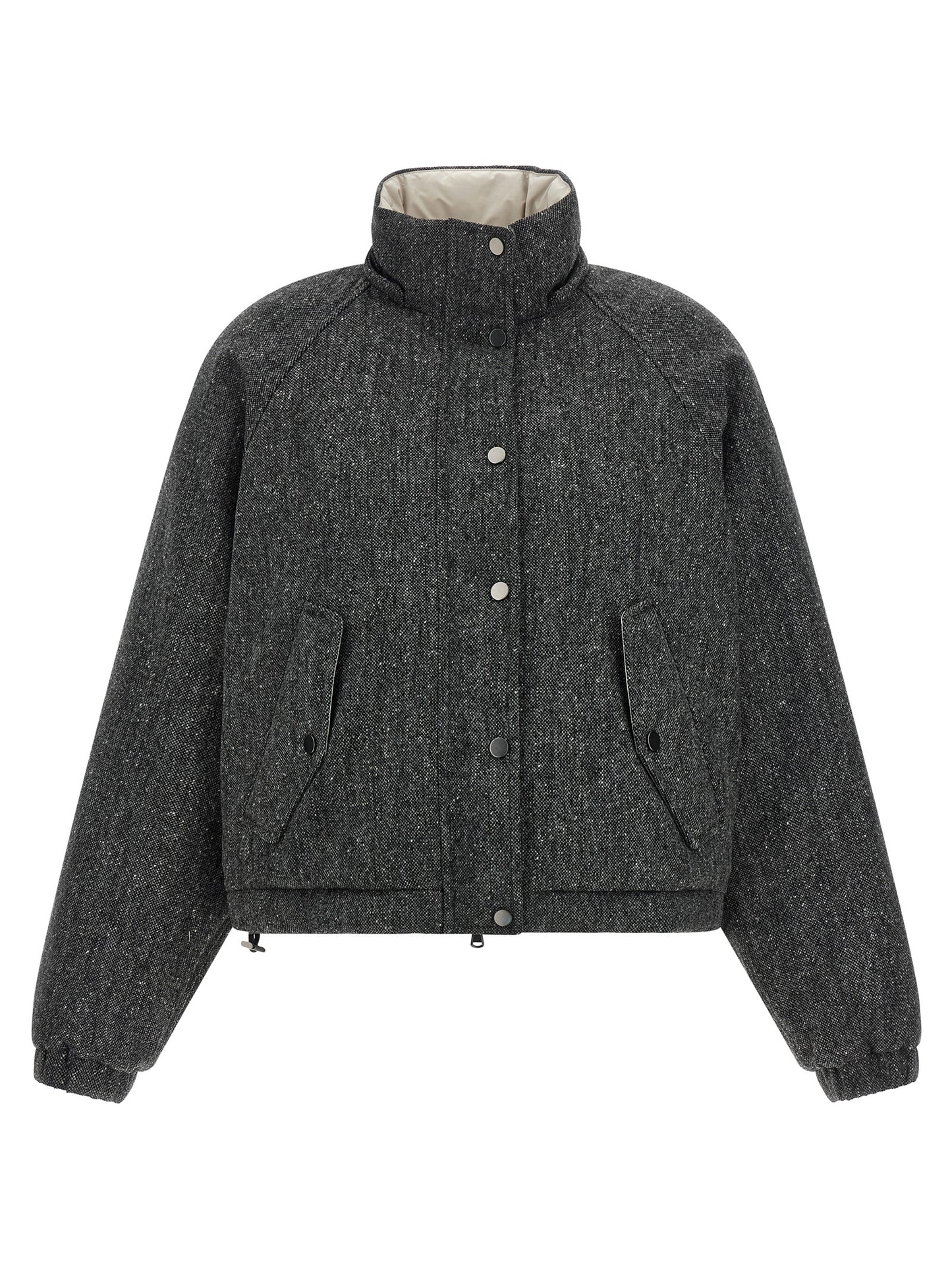 Brunello Cucinelli Graue Jacke aus reiner Schurwolle