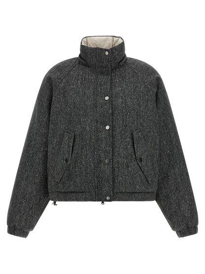 Brunello Cucinelli Graue Jacke aus reiner Schurwolle