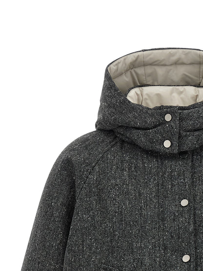 Brunello Cucinelli Graue Jacke aus reiner Schurwolle