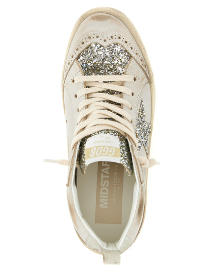 Golden Goose Beigefarbene Leder-High-Top-Sneaker