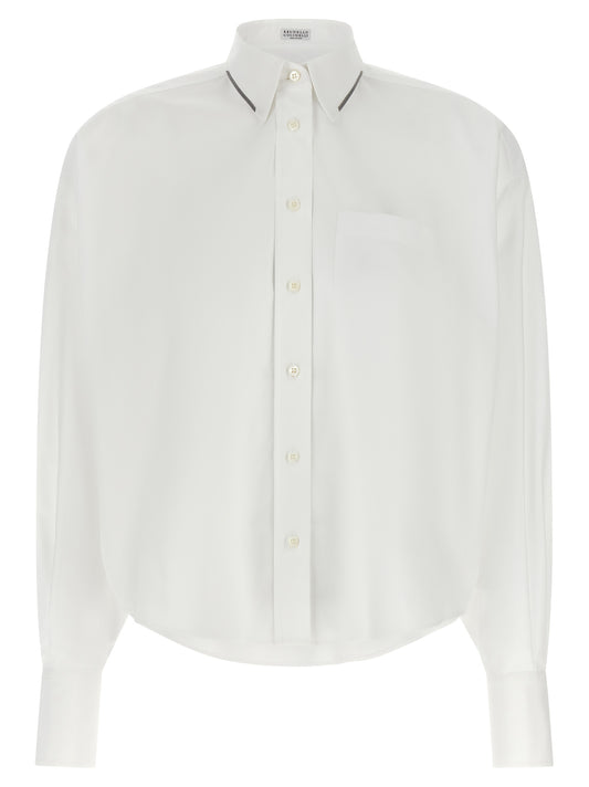 Brunello Cucinelli Weiße Baumwollbluse