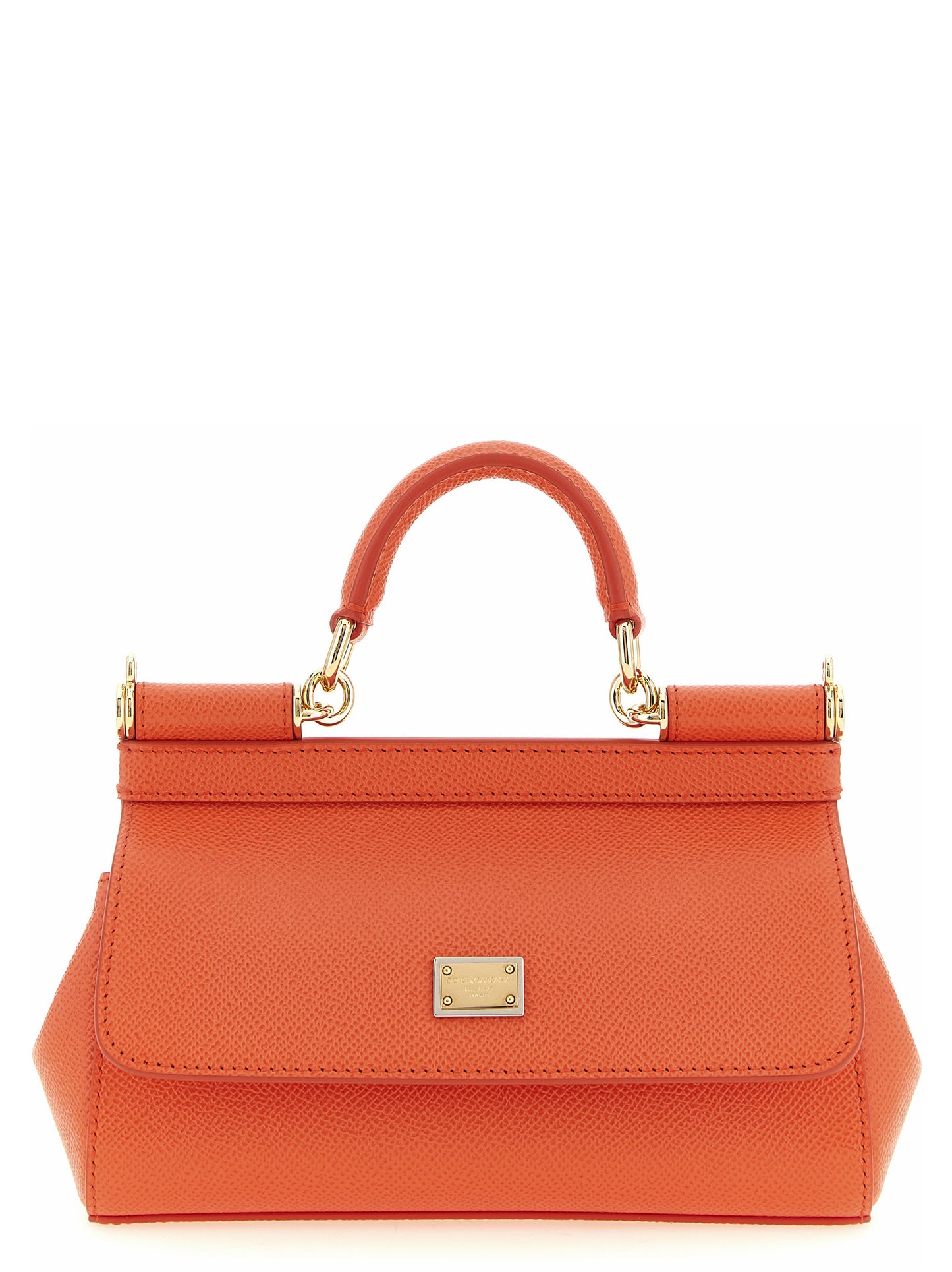 Dolce & Gabbana Orange Kalbsleder Damen Handtasche