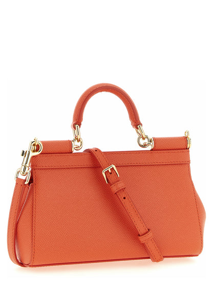 Dolce & Gabbana Orange Kalbsleder Damen Handtasche