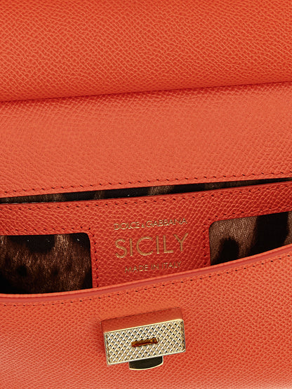 Dolce & Gabbana Orange Kalbsleder Damen Handtasche