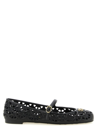 Valentino Garavani Schwarze Ballerinas aus Polyvinyl