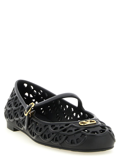 Valentino Garavani Schwarze Ballerinas aus Polyvinyl