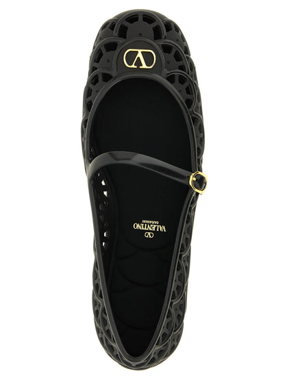 Valentino Garavani Schwarze Ballerinas aus Polyvinyl