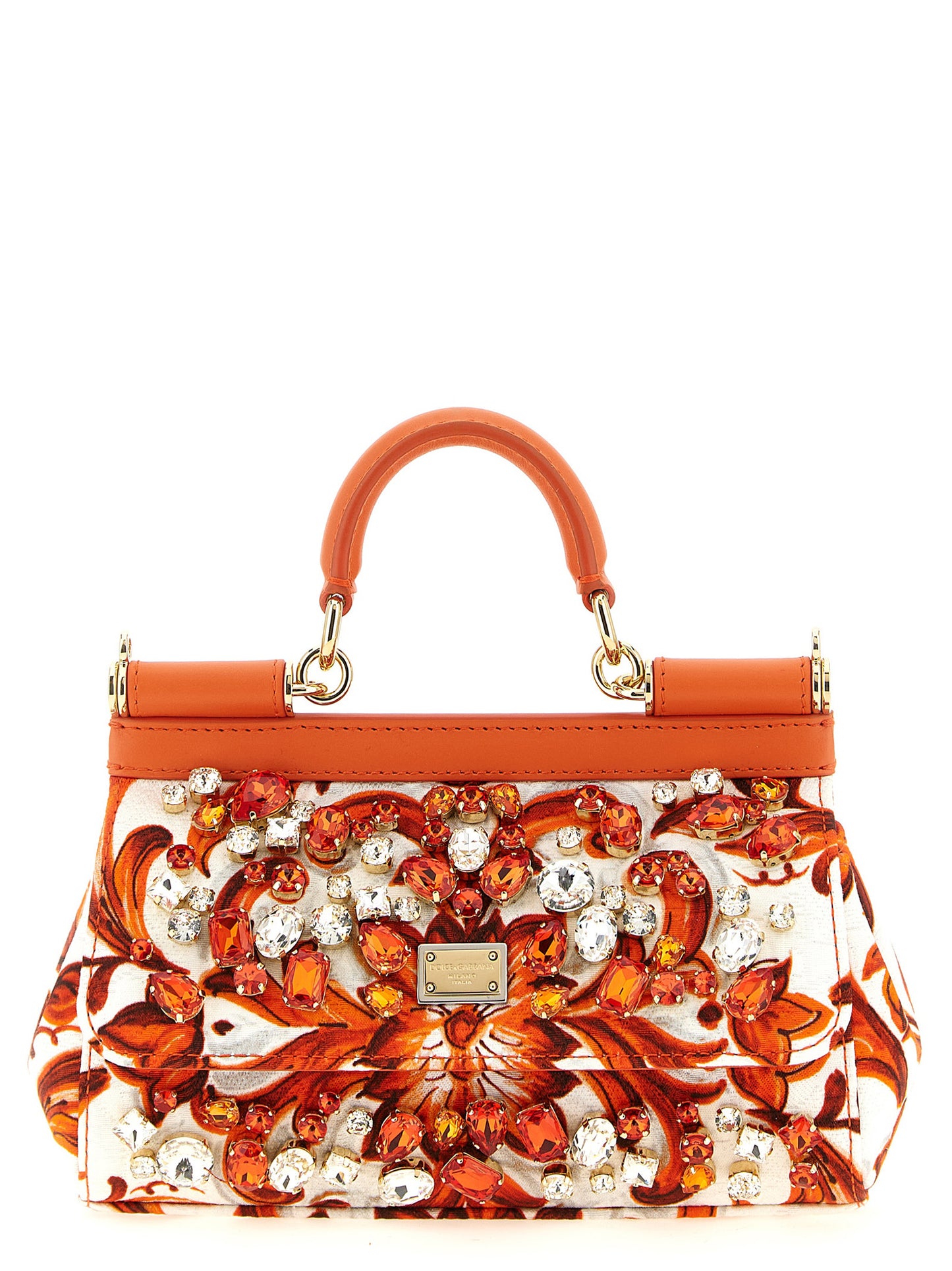 Dolce & Gabbana Orange Baumwoll-Handtasche