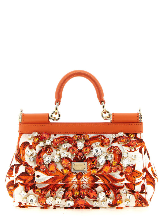 Dolce & Gabbana Orange Baumwoll-Handtasche