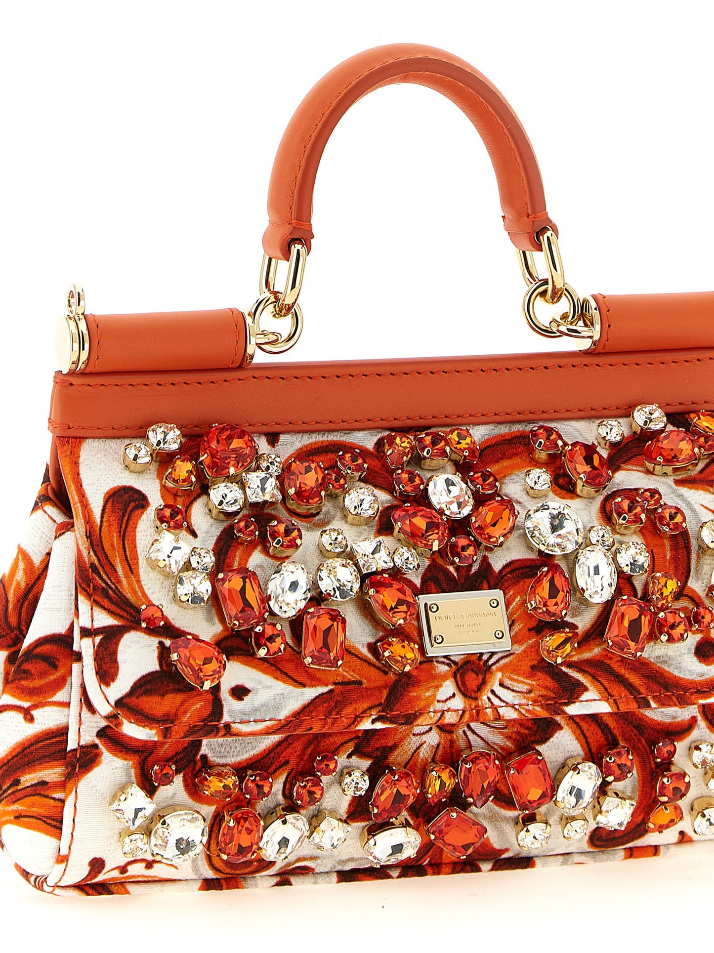 Dolce & Gabbana Orange Baumwoll-Handtasche