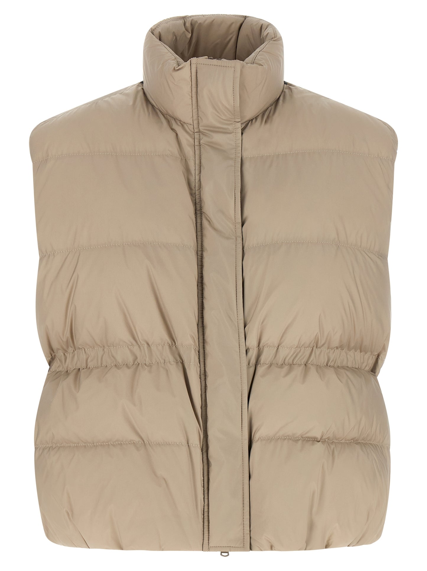 Brunello Cucinelli Graue ärmellose Polyester-Weste
