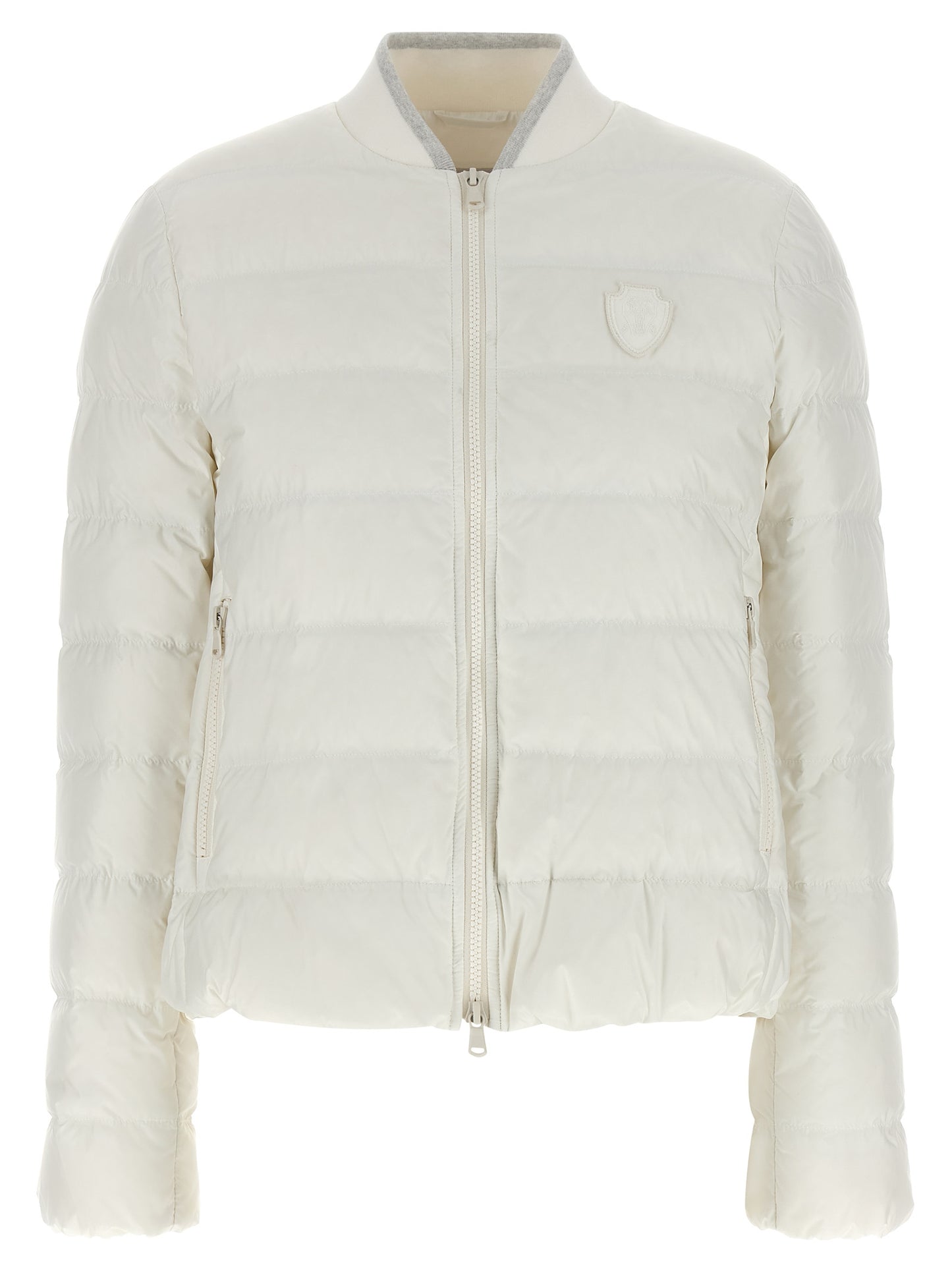 Brunello Cucinelli Weiße Polyester-Jacke in voller Länge