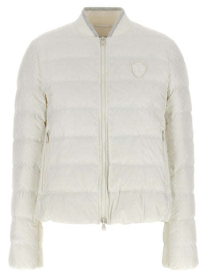 Brunello Cucinelli Weiße Polyester-Jacke in voller Länge