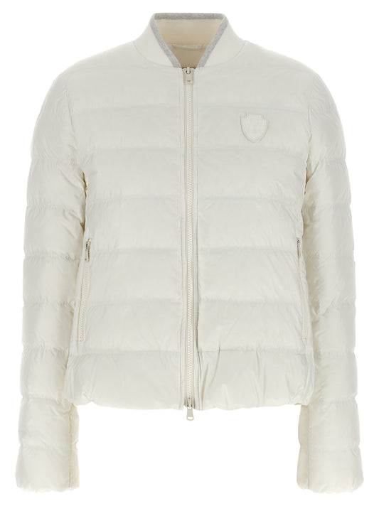 Brunello Cucinelli Weiße Polyester-Jacke in voller Länge