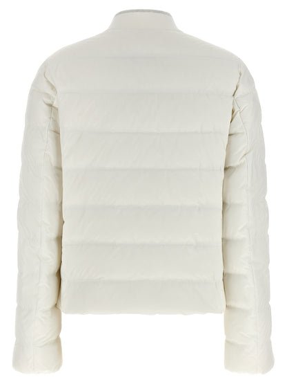 Brunello Cucinelli Weiße Polyester-Jacke in voller Länge