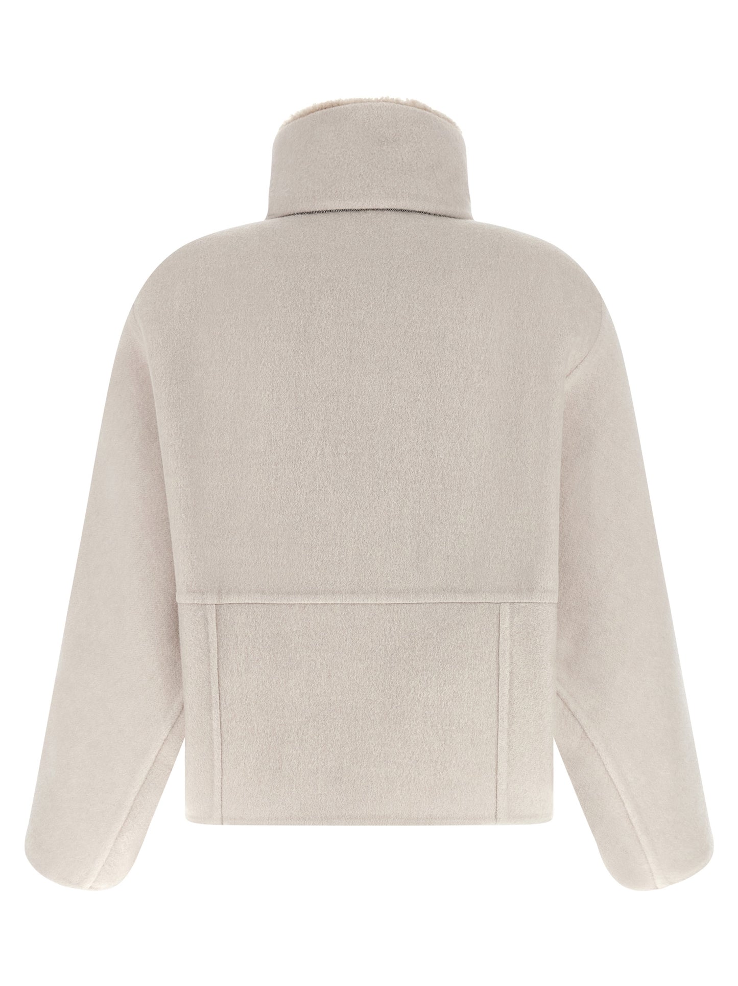 Brunello Cucinelli Grauer Wollmantel aus reiner Schurwolle