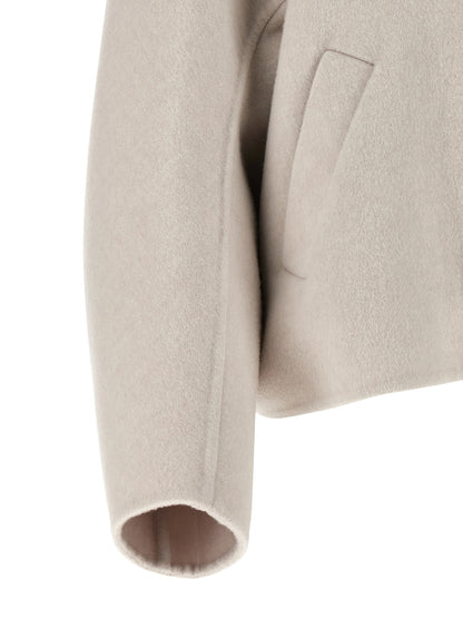 Brunello Cucinelli Grauer Wollmantel aus reiner Schurwolle