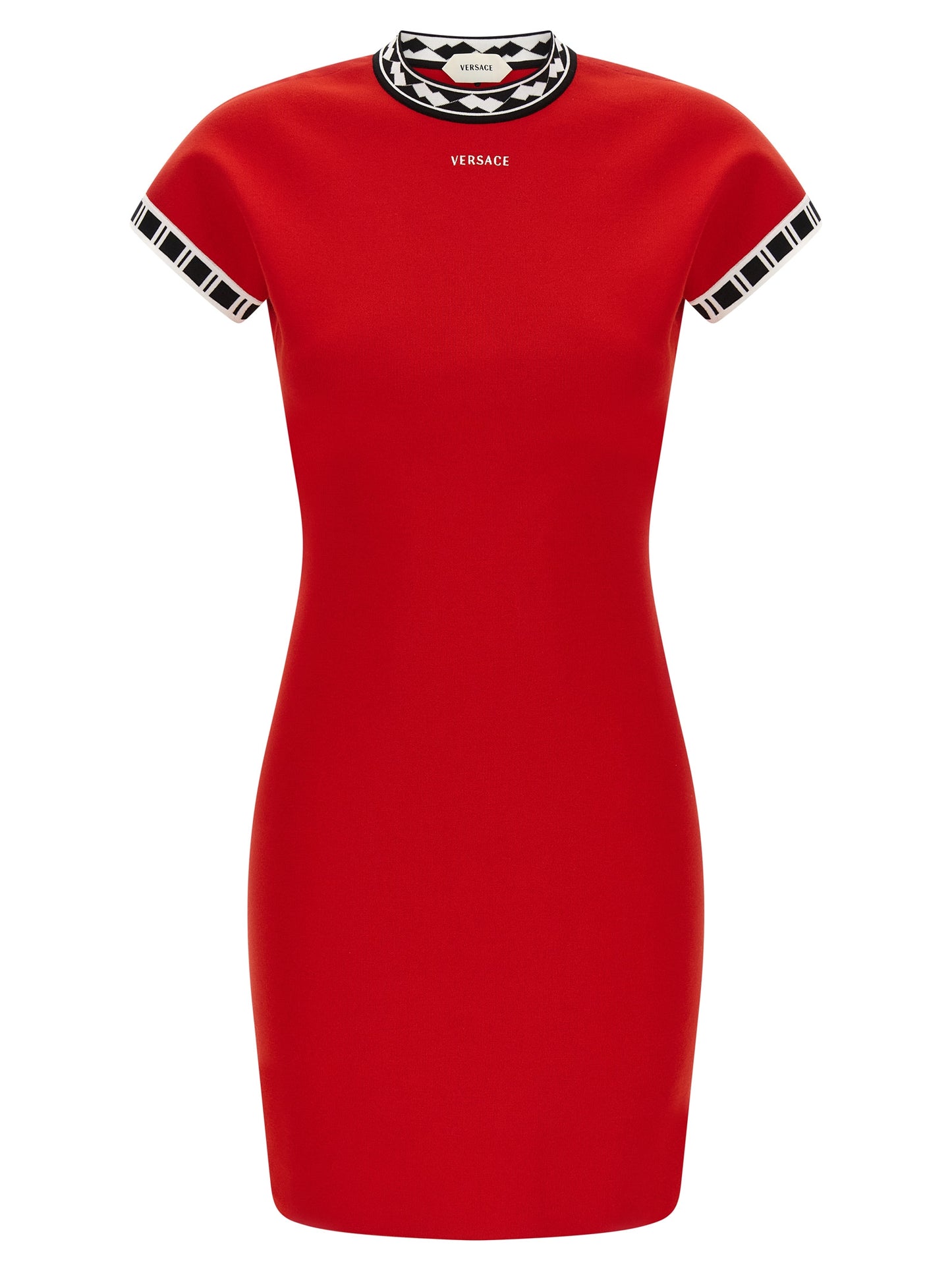Versace Kurzes Kleid aus mehrfarbiger Baumwolle