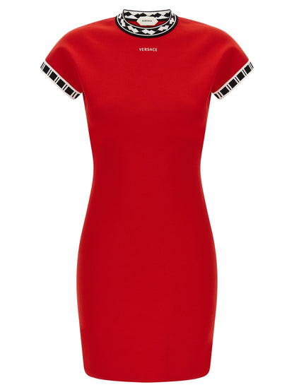 Versace Kurzes Kleid aus mehrfarbiger Baumwolle