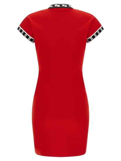 Versace Kurzes Kleid aus mehrfarbiger Baumwolle