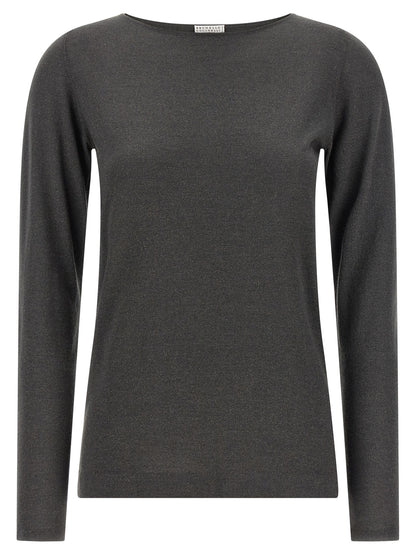 Brunello Cucinelli Grauer Kaschmir-Strickjacke