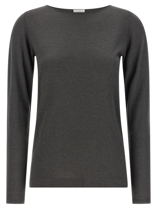 Brunello Cucinelli Grauer Kaschmir-Strickjacke