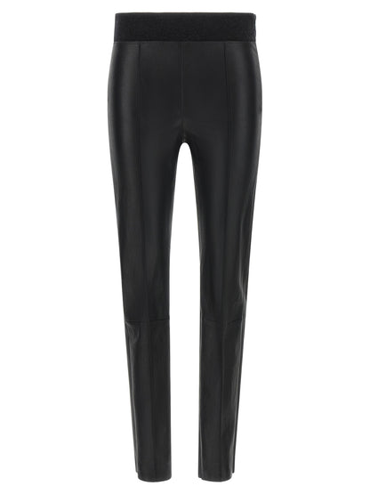 Brunello Cucinelli Leggings aus schwarzem Lammleder