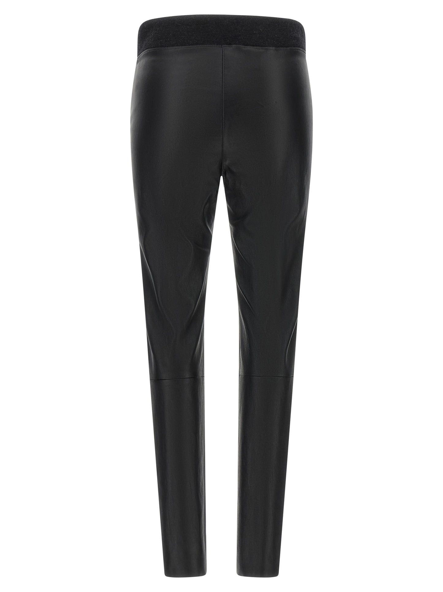 Brunello Cucinelli Leggings aus schwarzem Lammleder