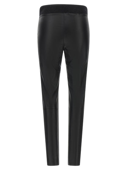 Brunello Cucinelli Leggings aus schwarzem Lammleder