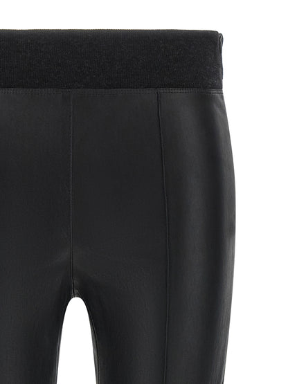 Brunello Cucinelli Leggings aus schwarzem Lammleder
