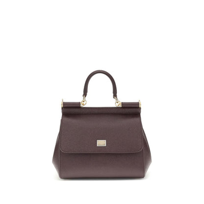 Dolce & Gabbana Braune Kalbsleder Bos Taurus Schultertasche