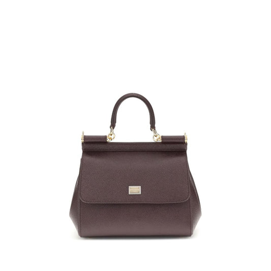 Dolce & Gabbana Braune Kalbsleder Bos Taurus Schultertasche