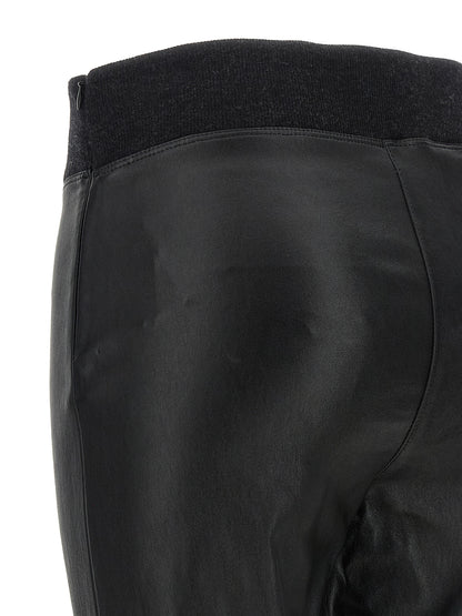 Brunello Cucinelli Leggings aus schwarzem Lammleder
