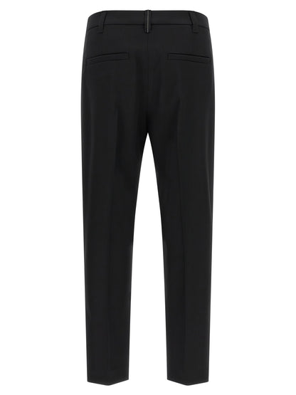 Brunello Cucinelli Schwarze Hose aus reiner Schurwolle