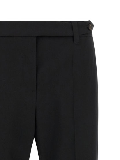 Brunello Cucinelli Schwarze Hose aus reiner Schurwolle