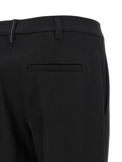 Brunello Cucinelli Schwarze Hose aus reiner Schurwolle