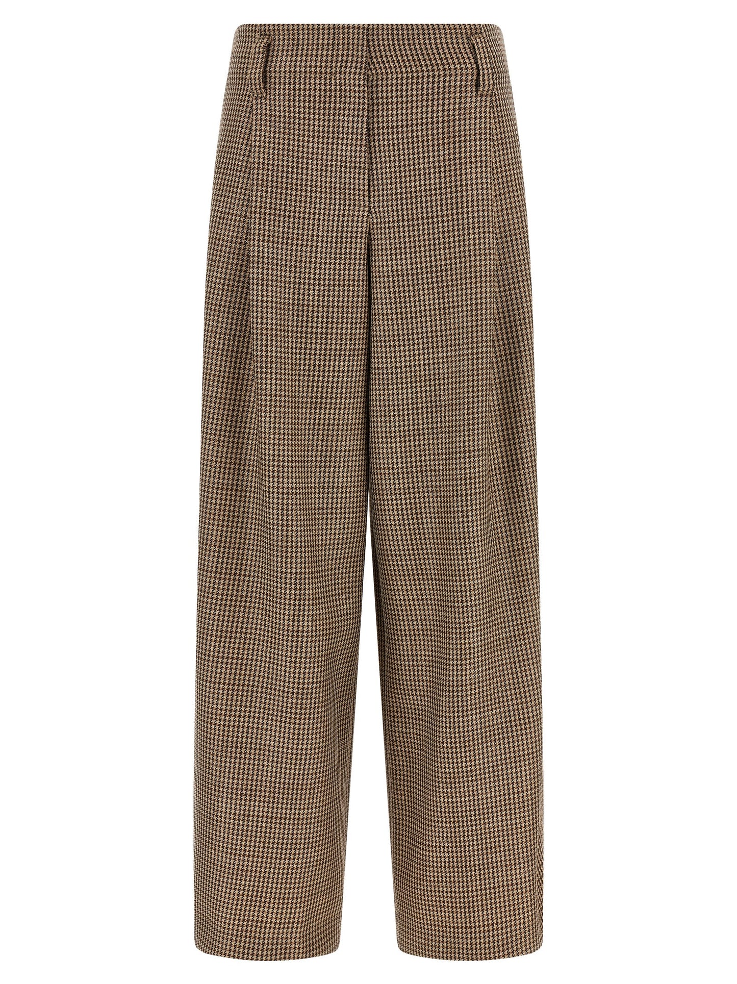 Brunello Cucinelli Braune Hose aus reiner Schurwolle mit ausgestelltem Bein