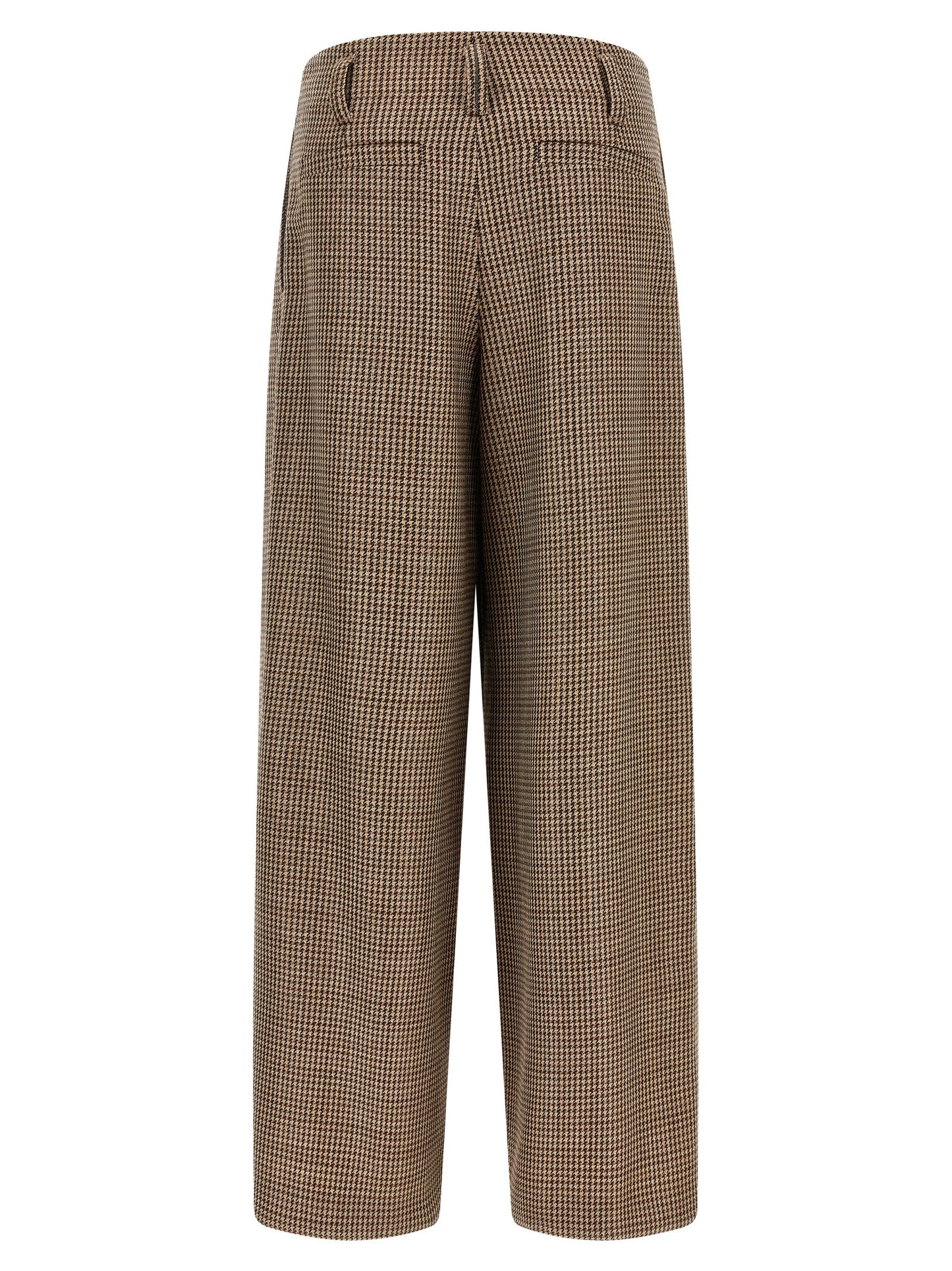 Brunello Cucinelli Braune Hose aus reiner Schurwolle mit ausgestelltem Bein