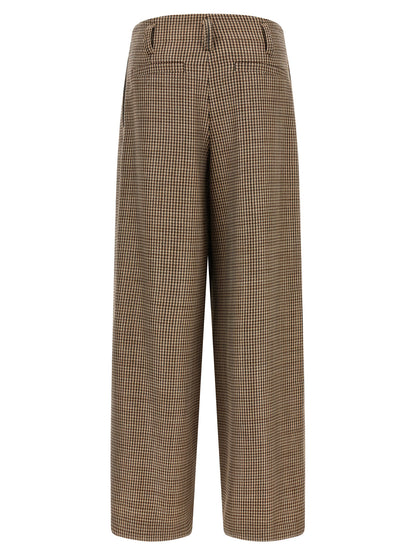 Brunello Cucinelli Braune Hose aus reiner Schurwolle mit ausgestelltem Bein