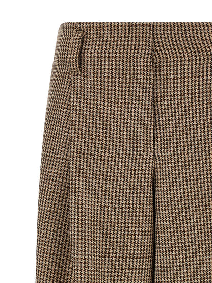Brunello Cucinelli Braune Hose aus reiner Schurwolle mit ausgestelltem Bein