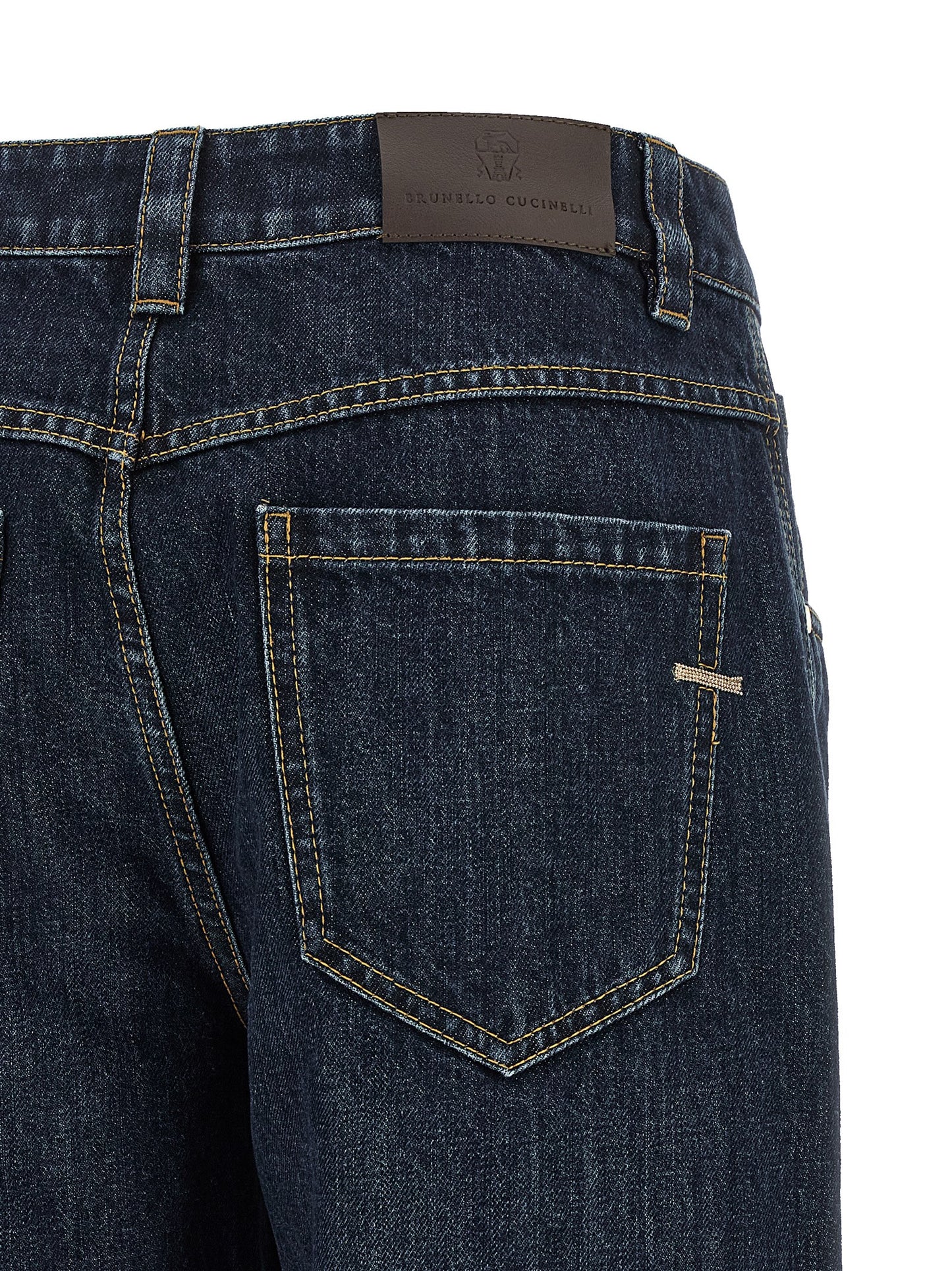 Brunello Cucinelli Blaue Jeans aus Baumwolle im geraden Schnitt