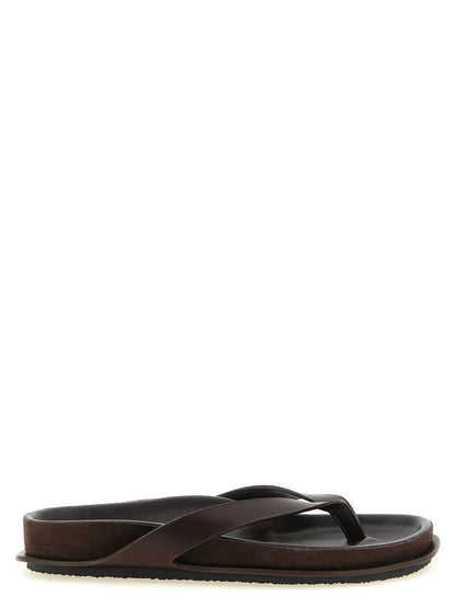 Jacquemus Braune Leder-Slipper