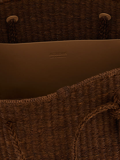 Jacquemus Braune Raffia-Tragetasche